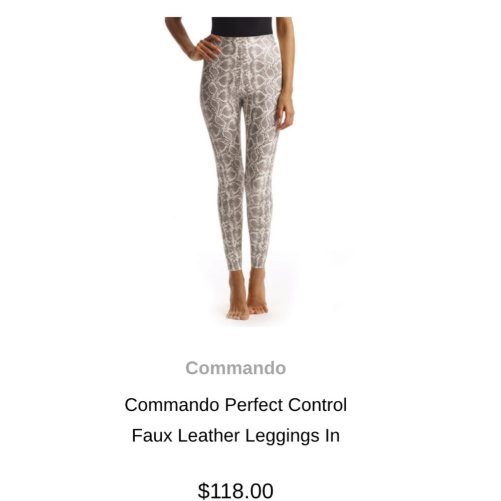 Commando Python Faux Leather Legging Small NEW!